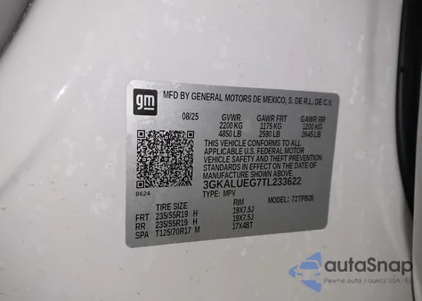 2026 GMC Terrain Awd Elevation z USA, uszkodzony, nr VIN 3GKALUEG7TL233622